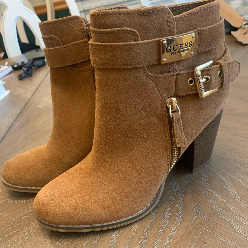 Guess Block HeelTan Booties size 8 womens. New without box.